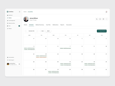 Monthly Visit Schedule — CareEase Web Dashboard all scheduled visits appointments careease web dashboard caregiver caregivers doctors family app design healthtech monthly calendar view monthly visit schedule patients and providers uidesign web app design web app ui web dashboard