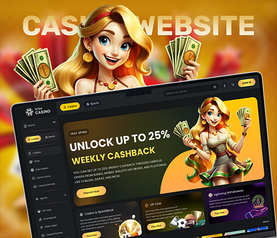 Casino Website Design bet betting casino casino landingpage casino ui gambling game landing page landingpage website