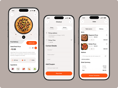 Checkout Page – Pizza Delivery Mobile App UI android booking app checkout page checkoutpage fast food food delivery food delivery app food payment foodapp fooddeliveryui ios app microinteractions mobile app online food payment pizza delivery pizzaapp restaurant ui uiux