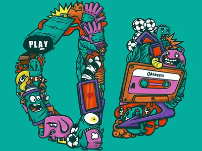 Doodle The Logo Tee cartoon characters colors comic design doodle goalkeeper graphic design illustration kiepps logo soccer