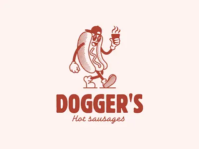Dogger's Hot Sausages branding designer graphic design hot dogs hot sausages identity illustration logo