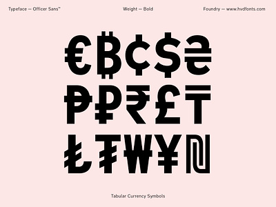 Officer Sans (Free) branding currency smybols font fonts free font freefont hvd typedesign typeface typography