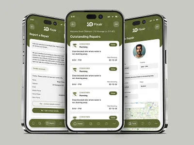 Tenant Repair Management Mobile App UI admin panel app design app interfaces application controlpanel ui dashboard platform graphic design interaction design mobile app mobile app design mobile app ui product design repair repair desk repair management repairs ui ui ux design user experience web app