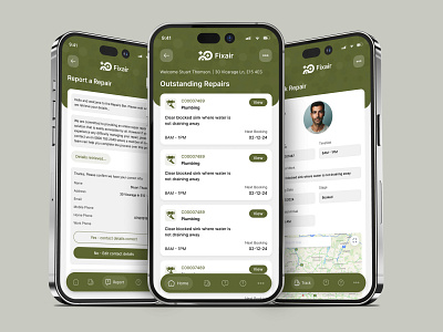 Tenant Repair Management Mobile App UI admin panel app design app interfaces application controlpanel ui dashboard platform graphic design interaction design mobile app mobile app design mobile app ui product design repair repair desk repair management repairs ui ui ux design user experience web app