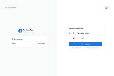 Facebook pay paymanet product product design ui uiux ux