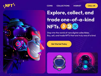 NFT Coins awesome banner coins design herobanner minimal nft website
