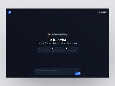 AI Dashboard ai ai product dashboard home screen minimal app modern app product design ui
