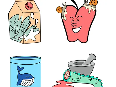 Potion ingredients color cute flat design graphic design illustration vector