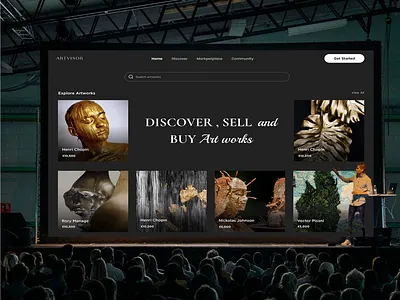 Premium Discovery & Commerce UI for Art Platforms appdesign art websites artwork designs branding ecommercedesign graphic design marketplace ui marketplace ui design prototyping saasdesign ui ui marketplace ui ux design ui ux design marketplace uidesign uiuxdesign usability user management ui ux ux design
