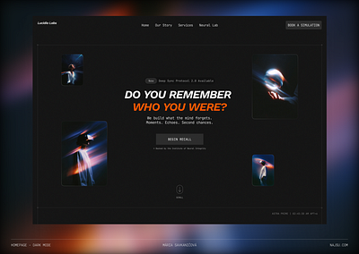 Hero design in retro-futurist aesthetics (dark mode) branding dark mode hero design hero section homepage homepage design landing page design ui design web design website design