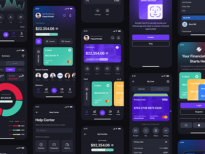 Paper finance - Dark mode bank card crypto darkmode deposit finance ios mobile money statistic uikit uiux wallet