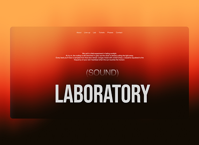 (SOUND) LABORATORY — first exploration art direction branding digitaldesigner festival freelancedesigner landing landing page music produser sound studio ui uiconcept uidesign ux visual design visualconcept visualstorytelling web webdesign