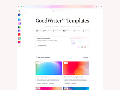 Templates Page app design ui ui design