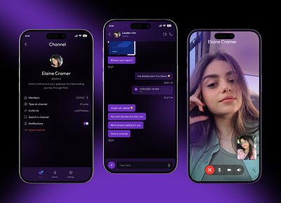 Online Communication App Design iOS app call chat interface chatapp communication communication app crm design message message app mobile app saas ui ui interface ux video call