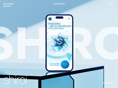 Shiroi site design. Hero screen mobile version blockchain crypto defi solana ui uidesign uiux web web3 webdesign website