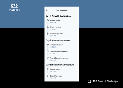 DailyUIchallenge Day 079/100 Prompt: Itinerary ui
