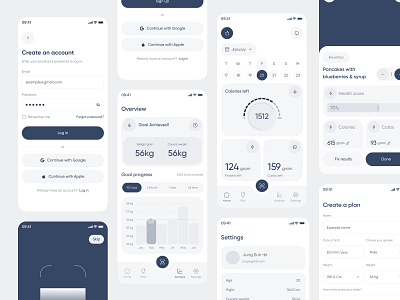 AI Calorie Counter App | High Fidelity Wireframe app app wireframe calorie counter app components dark wireframe food tracker app hierarchy high fidelity high fidelity wireframe layout mobile app ui uiux wireframe wireframes