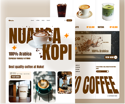 Nuko - Coffee Shop Espresso Landing Page caffe coffeeshop espresso expreso kopi landingpage ui uiuxdesign website
