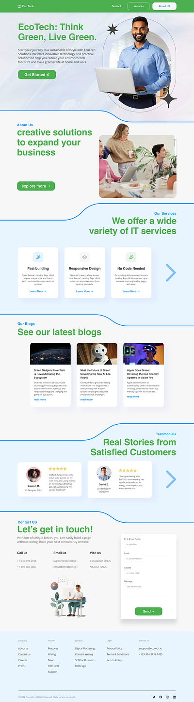 Tech Agency Landing Page UI Design designing interface design landing page ui web design website design