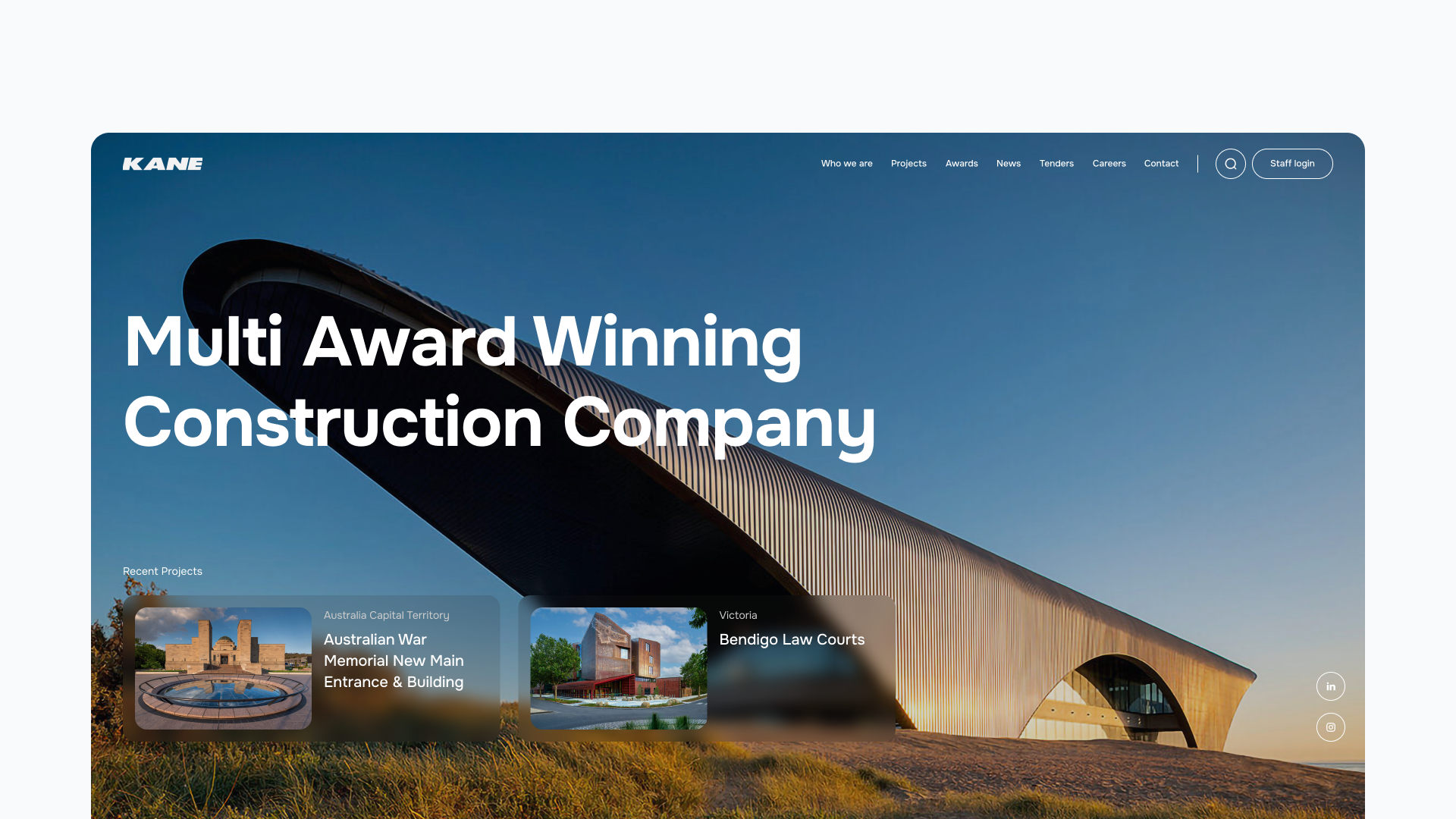 Web Design Concept - Kane Construction AU branding concept design ui webdesign