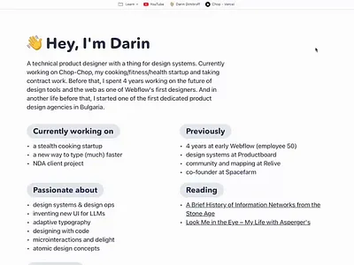 Personal site update 2025 css ui web