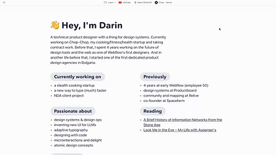 Personal site update 2025 css ui web