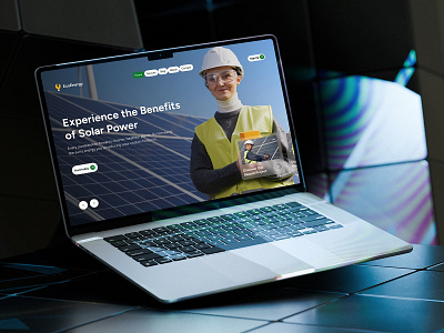 Solar Website UI UX Design - Home Page UI Design clean energy green hero section home page landing page responsive saas solar solar energy solar website ui website website design
