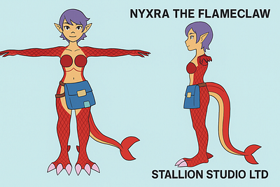 🔹 Name: Nyxra the Flameclaw 🔹 Platform: VTuber 3d anime blender cartoon design furry open for commission rig stallion studio limited vrchat vtuber