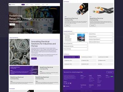 Electrical Manufacturer - Website Ui app cable clean concept design electric electrical electronics group home homepage landingpage minimal ui ux design web website wire