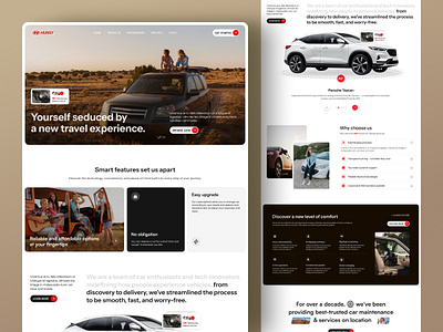 Hunsy - Car Rental Landing Page booking car cars clean dark design drive homepage landing page luxury minimalist rent rental car sport car swiss ui ux vehicle web design website