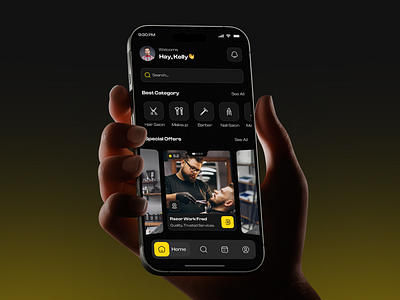 Barber Booking Mobile App app app design appointmentapp barber barberapp barbershop bookingapp ios mobile mobile app mobile ui salon salonapp ui ui design uiux ux