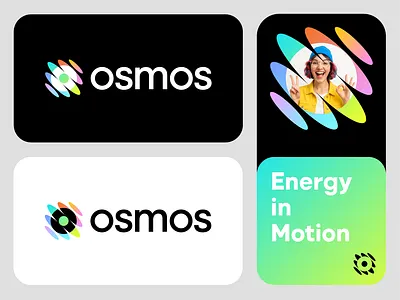 osmos abstract ai artificial intelligence colorfull energy fun logo geometric gradient logo logo design modern saas startup branding startup logo tech technology visual identity