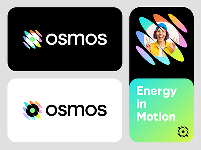 osmos abstract ai artificial intelligence colorfull energy fun logo geometric gradient logo logo design modern saas startup branding startup logo tech technology visual identity