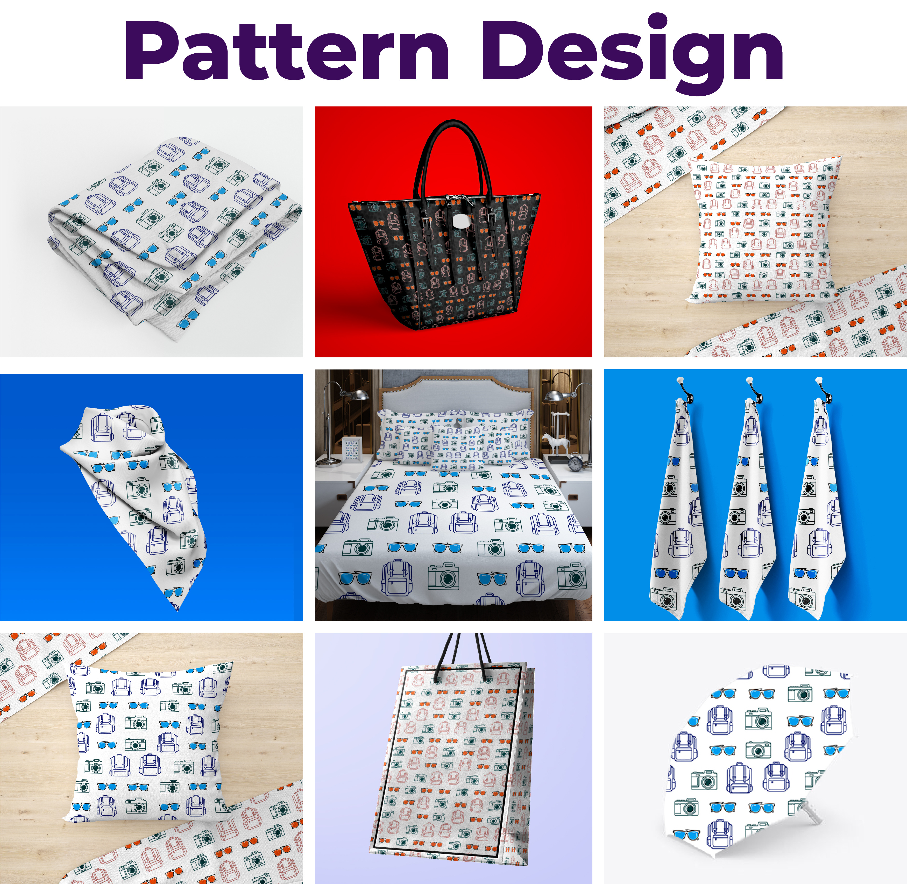 Travel Pattern Design – Seamless Vector for Fabric and Decor bed cover best branding business corporate creative design dribbble showcase fabric design graphic design pattern design repeat pattern seamless pattern textile pattern tote bag design tourism travel agency travel pattern