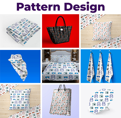 Travel Pattern Design – Seamless Vector for Fabric and Decor bed cover best branding business corporate creative design dribbble showcase fabric design graphic design pattern design repeat pattern seamless pattern textile pattern tote bag design tourism travel agency travel pattern