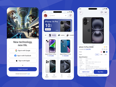 SmartTech – Electronics E-commerce App UI animation ecommerce figma mobileapp productdesign smartphonestore ui uiuxdesign