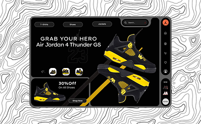 Air Jordan Thunder GS — Product Landing Page UI appdesign figma figma design graphic design productdesign webdesign website