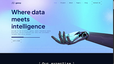 Revamp your digital game with the futuristic AI-gency 🤖 templat ai ai startup consulting agency creative agency digital agency software top agency