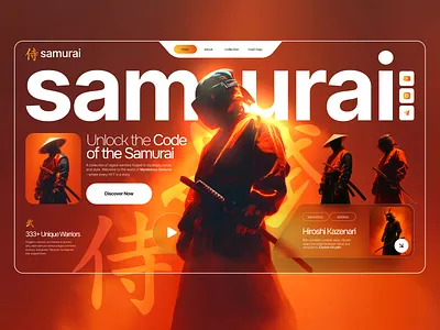 NFT Landing Page - Mysterious Samurai branding crypto futuristicdesign graphic design herosection home page design landing page landing page design mystery nft nft collection nftdesign nftui odernweb samurai uidesign uxui web design web3 web3design