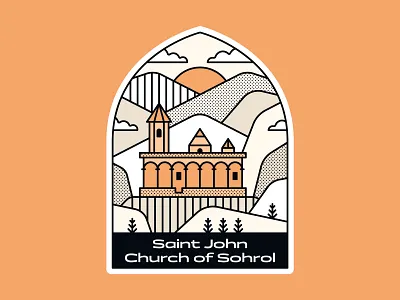 Saint John Church of Sohrol, Iran armenia armenian armenian church artwork church design graphic design illustration iran landmark lineart sohrol sohrol church vector vectorgraphics