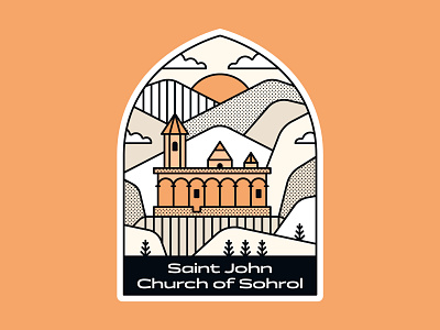 Saint John Church of Sohrol, Iran armenia armenian armenian church artwork church design graphic design illustration iran landmark lineart sohrol sohrol church vector vectorgraphics