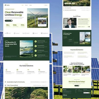 Modern and clean Solar energy website design examples figma grapgic design graphic design landing page portfolio website solar engergy solar website solar web designer squarespace web design website wix wordpress