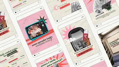 Social Media Design | English Classes banner collage design english class figma graphic design ilustrator instagram photoshop social media design