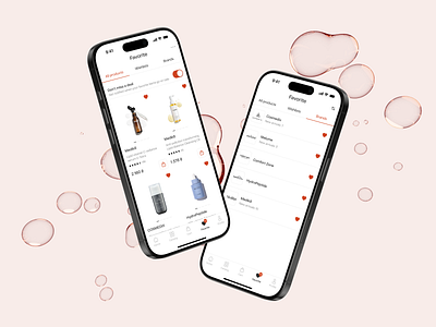 FABO — Mobile App for Beauty Shopping beauty brands cosmetics ecommerce favorite ios app mobile app product card product design shopping app ui ux design wishlist