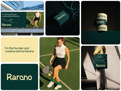 Rareno - visual identity abstract logo app icon branding business logo creative logo design football logo lettering logo logo design minimal minimal logo professional logo saas branding sport logo startup logo tennis ball tennis logo typography tennis logo wimbledon