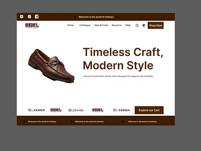 A Handmade Shoe website design!! design ui ux web design website