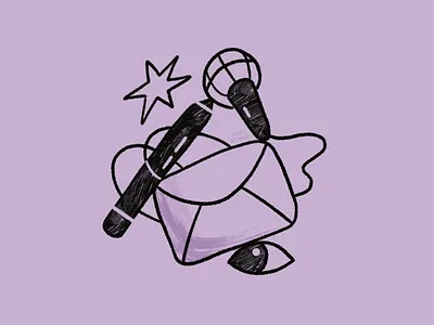Interview With an Artist art artist character colorful design email flat illustration illustrator interview letter newsletter pencil