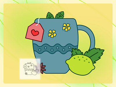 🍋 Lemon Tea Vibes coloring book coloring page design graphic design illustration lemon tea vector
