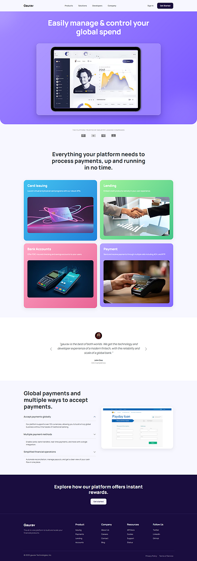 a bank fronted design banking css frontend page html js landing page website