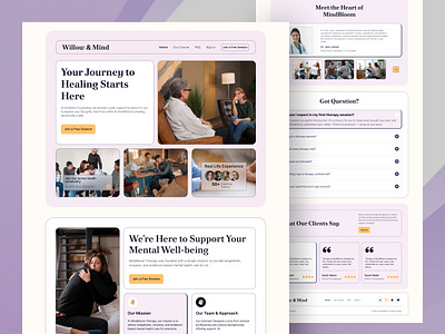Therapy & Wellness Landing Page Design graphic design landing page ui uiux ux web website
